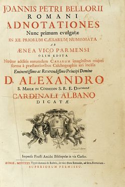  Bellori Giovanni Pietro : Romani adnotationes nunc primum evulgatae in XII priorum  [..]
