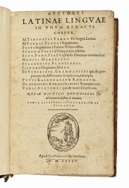 Auctores Latinae linguae in unum redacti corpus...  - Asta Libri, autografi e manoscritti - Libreria Antiquaria Gonnelli - Casa d'Aste - Gonnelli Casa d'Aste