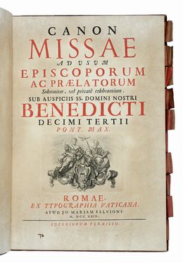 Canon Missae Pontificalis ad usum episcoporum ac praelatorum... Religione, Legatura,  [..]
