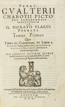  Horatius Flaccus Quintus : Petrii Gualterii Chabotii [...] in [...] Poemata tomus  [..]