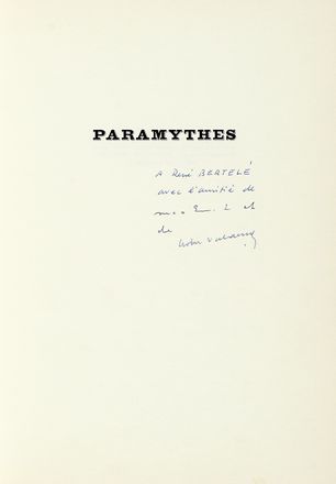  Ernst Max : Dedica su libro Paramythes.  - Asta Libri, autografi e manoscritti - Libreria Antiquaria Gonnelli - Casa d'Aste - Gonnelli Casa d'Aste