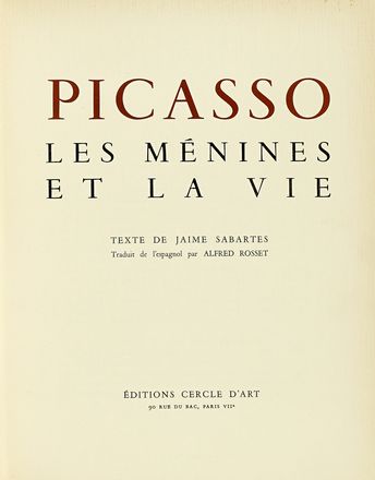  Sabartes Jaime : Dedica di Jaime Sabartes su libro di Picasso Les Mnines et la vie.  Pablo Picasso  (Malaga, 1881 - Mougins, 1973)  - Asta Libri, autografi e manoscritti - Libreria Antiquaria Gonnelli - Casa d'Aste - Gonnelli Casa d'Aste