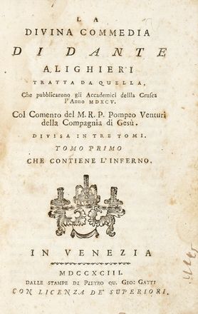  Alighieri Dante : La Divina Commedia illustrata nei luoghi e nelle persone.  Corrado Ricci  (1858 - 1934), Pompeo Venturi  - Asta Libri, autografi e manoscritti - Libreria Antiquaria Gonnelli - Casa d'Aste - Gonnelli Casa d'Aste