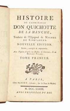  Cervantes Saavedra Miguel (de) : L'ingenieux hidalgo Don Quichotte de la Manche... Tome premier (-sixieme).  - Asta Libri, autografi e manoscritti - Libreria Antiquaria Gonnelli - Casa d'Aste - Gonnelli Casa d'Aste