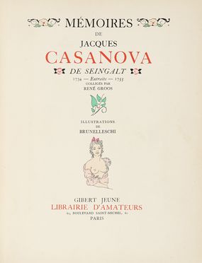  Casanova Giacomo : Mmoires. Extraits de 1734  1755, - 1755  1772 colligs par  [..]