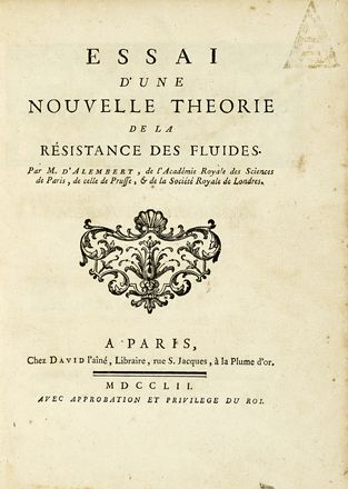  Alembert Jean Le Rond (d') : Essai d'une nouvelle theorie de la résistance des  [..]
