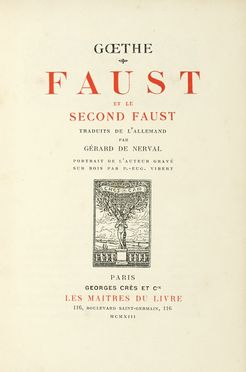  Goethe Johann Wolf (von) : Faust et le Second Faust.  - Asta Libri, autografi e manoscritti - Libreria Antiquaria Gonnelli - Casa d'Aste - Gonnelli Casa d'Aste