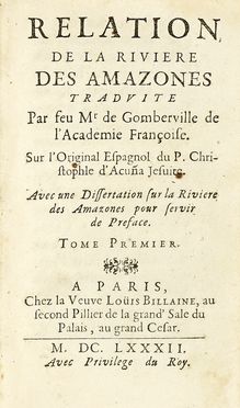  Acua Cristobal (de) : Relation de la riviere des Amazones traduite [...] Sur l'original  [..]