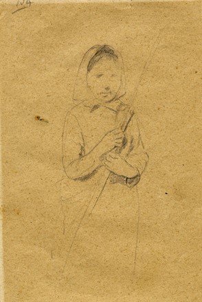  Egisto Ferroni  (Lastra a Signa, 1835 - 1912) : Ritratto di contadina e ritratto  [..]