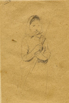  Egisto Ferroni  (Lastra a Signa, 1835 - 1912) : Ritratto di contadina e ritratto di signora. Disegno recto/verso.  - Asta Arte Antica, Moderna e Contemporanea - PARTE II - Libreria Antiquaria Gonnelli - Casa d'Aste - Gonnelli Casa d'Aste