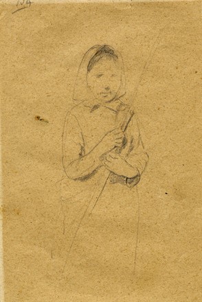  Egisto Ferroni  (Lastra a Signa, 1835 - 1912) : Ritratto di contadina e ritratto di signora. Disegno recto/verso.  - Auction Ancient, modern and contemporary art - Libreria Antiquaria Gonnelli - Casa d'Aste - Gonnelli Casa d'Aste