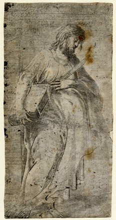  Andrea Meldolla (lo Schiavone)  (Zara,, 1510 - Venezia,, 1563) : San Giacomo Maggiore / San Giovanni Evangelista / San Bartolomeo / San Matteo.  - Asta Arte Antica, Moderna e Contemporanea - PARTE I - Libreria Antiquaria Gonnelli - Casa d'Aste - Gonnelli Casa d'Aste