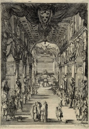  Stefano Della Bella  (Firenze, 1610 - 1664) : Veduta della navata centrale di San Lorenzo con il catafalco del principe Francesco De' Medici.  - Asta Arte Antica, Moderna e Contemporanea - PARTE I - Libreria Antiquaria Gonnelli - Casa d'Aste - Gonnelli Casa d'Aste