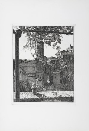  Benvenuto Disertori  (Trento, 1887 - Milano, 1969) : Ronciglione nel Cimino.  - Auction Ancient, modern and contemporary art - Libreria Antiquaria Gonnelli - Casa d'Aste - Gonnelli Casa d'Aste
