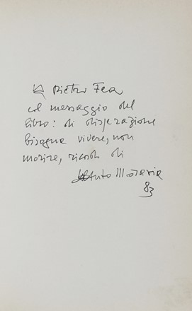  Moravia Alberto : Dedica e firma autografa su libro. Letteratura italiana, Letteratura  - Auction Autografi e Manoscritti [ASTA A TEMPO - PARTE I] - Libreria Antiquaria Gonnelli - Casa d'Aste - Gonnelli Casa d'Aste