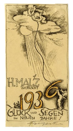  Michel Fingesten  (Buczkowitz, 1883 - Cerisano, 1943) : Lotto composto di 2 ex libris.  - Auction Ancient, modern and contemporary art - Libreria Antiquaria Gonnelli - Casa d'Aste - Gonnelli Casa d'Aste