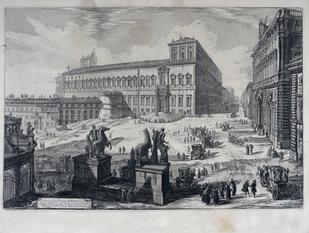  Giovanni Battista Piranesi  (Mogliano Veneto, 1720 - Roma, 1778) : Veduta della Piazza di Monte Cavallo.  - Auction 	Ancient, modern and contemporary art - Libreria Antiquaria Gonnelli - Casa d'Aste - Gonnelli Casa d'Aste