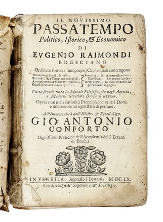  Raimondi Eugenio : Il novissimo passatempo politico, istorico, & economico...  - Asta Libri a stampa dal XVI al XX secolo [ASTA A TEMPO - PARTE II] - Libreria Antiquaria Gonnelli - Casa d'Aste - Gonnelli Casa d'Aste