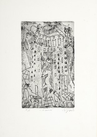  Autori vari : Lotto composto di 7 incisioni e 2 disegni a tema animali.  Gustavo Giulietti  (Petralia Sottana, 1935 - Firenze, 2003), Walter Piacesi  (Ascoli Piceno, 1929), Renato Ranaldi  (Firenze, 1941)  - Auction Modern and Contemporary Art [TIMED AUCTION - SECOND PART] - Libreria Antiquaria Gonnelli - Casa d'Aste - Gonnelli Casa d'Aste