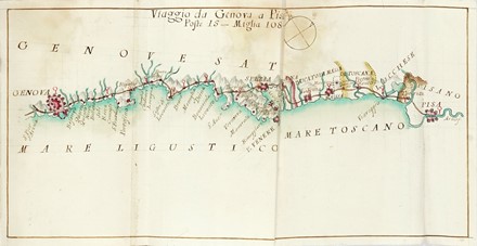 Viaggi d'Italia i pi frequentati, e particolarmente da chi viaggia per le Poste, le quali si distinguano dalla presente figura.  - Asta Autografi e manoscritti, Futurismo, libri del Novecento e libri d'artista [Parte I] - Libreria Antiquaria Gonnelli - Casa d'Aste - Gonnelli Casa d'Aste