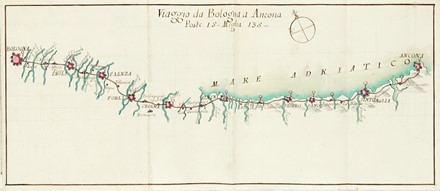 Viaggi d'Italia i pi frequentati, e particolarmente da chi viaggia per le Poste, le quali si distinguano dalla presente figura.  - Asta Autografi e manoscritti, Futurismo, libri del Novecento e libri d'artista [Parte I] - Libreria Antiquaria Gonnelli - Casa d'Aste - Gonnelli Casa d'Aste