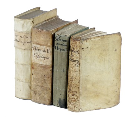 Lotto composto di 4 opere di medicina del XVII secolo.  Cornelio Ghirardelli  ( - 1637), Jacques Guillemeau, Francis Glisson  - Asta Libri a stampa dal XVI al XX secolo [ASTA A TEMPO - PARTE II] - Libreria Antiquaria Gonnelli - Casa d'Aste - Gonnelli Casa d'Aste