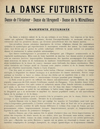  Marinetti Filippo Tommaso : La danse futuriste. Danse de l'aviateur. Danse du schrapnell. Danse de la mitrailleuse. Manifeste Futuriste.  - Asta Libri a stampa dal XVI al XX secolo [ASTA A TEMPO - PARTE II] - Libreria Antiquaria Gonnelli - Casa d'Aste - Gonnelli Casa d'Aste