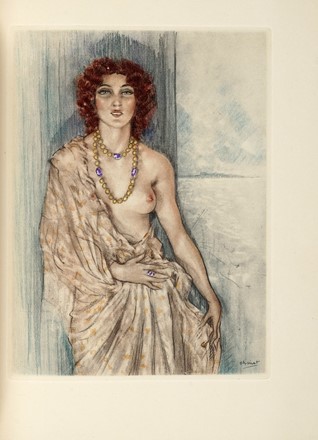  Louÿs Pierre : Les poemes antiques [...] illustres de quinze gravures en couleurs d'Edouard Chimot.  Edouard Chimot  (Lilla, 1880 - Parigi, 1959)  - Asta Libri a stampa dal XVI al XX secolo [ASTA A TEMPO - PARTE II] - Libreria Antiquaria Gonnelli - Casa d'Aste - Gonnelli Casa d'Aste