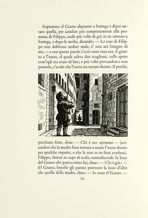 Novella del grasso legnaiuolo, cosa molto piacevole e ridiculosa a cura di Gianfranco Folena.  Italo Zetti  (Firenze, 1913 - Casore del Monte, 1978)  - Asta Autografi e manoscritti, Futurismo, libri del Novecento e libri d'artista [Parte I] - Libreria Antiquaria Gonnelli - Casa d'Aste - Gonnelli Casa d'Aste