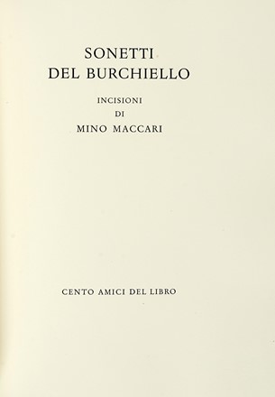  Burchiello : Sonetti. Bodoni, Mardersteig, Libro d'Artista, Collezionismo e Bibliografia, Collezionismo e Bibliografia, Collezionismo e Bibliografia  Mino Maccari  (Siena, 1898 - Roma, 1989)  - Auction Autographs and manuscripts, Futurism, Modern editions and Art books [I PART] - Libreria Antiquaria Gonnelli - Casa d'Aste - Gonnelli Casa d'Aste