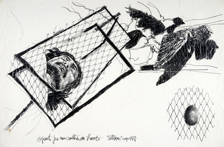  Valeriano Trubbiani  (Macerata, 1937) : Lotto composto di 1 disegno ed 1 incisione.  - Asta Arte Moderna e Contemporanea [ASTA A TEMPO - PARTE II] - Libreria Antiquaria Gonnelli - Casa d'Aste - Gonnelli Casa d'Aste