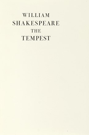  Shakespeare William : The Tempest.  - Asta Autografi e manoscritti, Futurismo, libri del Novecento e libri d'artista [Parte I] - Libreria Antiquaria Gonnelli - Casa d'Aste - Gonnelli Casa d'Aste