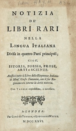 Lotto composto di 6 opere di bibliografia.  Nicola Francesco Haym, Jean Malo Renault  - Asta Libri a stampa dal XVI al XX secolo [ASTA A TEMPO - PARTE II] - Libreria Antiquaria Gonnelli - Casa d'Aste - Gonnelli Casa d'Aste