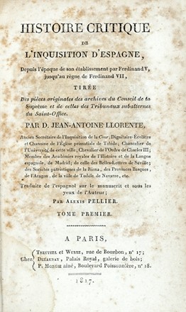 Lotto composto di 10 opere di storia religiosa.  Jean-Antoine Llorente, Giovanni Battista De Luca, Carlo Alberto Biggini  - Asta Libri a stampa dal XVI al XX secolo [ASTA A TEMPO - PARTE II] - Libreria Antiquaria Gonnelli - Casa d'Aste - Gonnelli Casa d'Aste