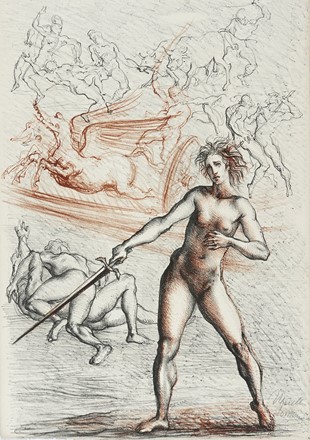  Ovidius Naso Publius : Metamorfosi [...] in latino e in italiano. Ridotte da Gio. Andrea dell'Anguillara in ottava rima 1584. XXII litografie originali e XLVIII disegni di Marcello Tommasi.  Marcello Tommasi  (Pietrasanta, 1928 - Lido di Camaiore, 2008), Giovanni Andrea Anguillara (dell')  - Asta Autografi e manoscritti, Futurismo, libri del Novecento e libri d'artista [Parte I] - Libreria Antiquaria Gonnelli - Casa d'Aste - Gonnelli Casa d'Aste