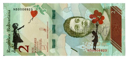  Banksy  (Bristol, 1974) : Dismal banknote. The balloon girl and the flying balloon girl.  - Auction Modern and Contemporary Art [TIMED AUCTION - SECOND PART] - Libreria Antiquaria Gonnelli - Casa d'Aste - Gonnelli Casa d'Aste
