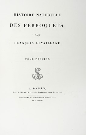  Levaillant Franois : Histoire naturelle des perroquets. Tome premier (-second).  [..]