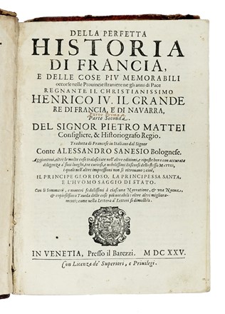  Beregan Nicol� : Historia delle guerre d'Europa dalla comparsa dell'armi ottomane nell'Hungheria l'anno 1683 [...] Parte prima (-seconda). Storia, Storia, Diritto e Politica  Francesco Guicciardini  - Auction Books from XV to XIX Century [II Part] - Libreria Antiquaria Gonnelli - Casa d'Aste - Gonnelli Casa d'Aste