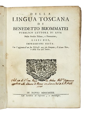  Manuzio Aldo : Eleganze, insieme con la copia della lingua toscana, e latina... Classici, Lingua italiana e dialetto, Letteratura, Letteratura  Benedetto Buonmattei  - Auction Books from XV to XIX Century [II Part] - Libreria Antiquaria Gonnelli - Casa d'Aste - Gonnelli Casa d'Aste
