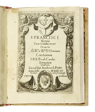  Villamena Francesco : S. Francisci historia cum iconibus in aere excusis.  - Asta Libri a stampa dal XV al XIX secolo [Parte II] - Libreria Antiquaria Gonnelli - Casa d'Aste - Gonnelli Casa d'Aste