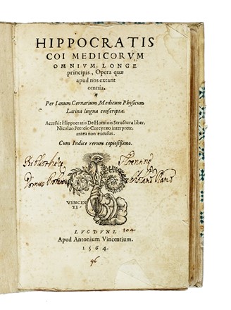  Hippocrates : Coi medicorum omnium longe principis, opera quae apud nos extant omnia... Medicina  Sebastiano Rotari, Nicolas Lemery  - Auction Books from XV to XIX Century [II Part] - Libreria Antiquaria Gonnelli - Casa d'Aste - Gonnelli Casa d'Aste