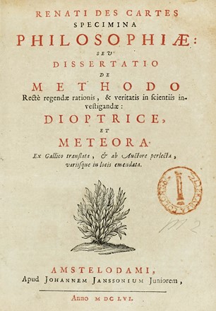  Descartes René : Principia philosophiae...  Johan Hudde, Hendrik (van) Heuraet, Rasmus Bartholin  - Asta Libri a stampa dal XV al XIX secolo [Parte II] - Libreria Antiquaria Gonnelli - Casa d'Aste - Gonnelli Casa d'Aste