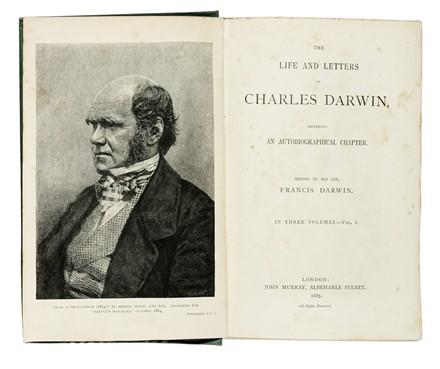  Darwin Charles : The life and letters of Charles Darwin including an autobiographical chapter  [...] Vol I (-III). Letteratura inglese, Letteratura  - Auction Books from XV to XIX Century [II Part] - Libreria Antiquaria Gonnelli - Casa d'Aste - Gonnelli Casa d'Aste
