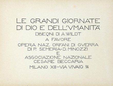  Wildt Adolfo : Le grandi giornate di Dio e dell'umanit... Arte, Religione  - Auction Autographs and manuscripts, Futurism, Modern editions and Art books [I PART] - Libreria Antiquaria Gonnelli - Casa d'Aste - Gonnelli Casa d'Aste