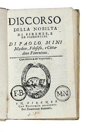  Ammirato Scipione : Istorie fiorentine [...] Parte prima tomo primo (-parte seconda).  Paolo Mini, Domenico Buoninsegni  - Asta Libri a stampa dal XV al XIX secolo [Parte II] - Libreria Antiquaria Gonnelli - Casa d'Aste - Gonnelli Casa d'Aste