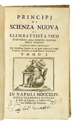  Vico Giambattista : Principi di scienza nuova [...] d'intorno alla comune natura delle nazioni [...]. Tomo I (-II). Filosofia, Diritto, Storia, Storia, Diritto e Politica, Storia, Diritto e Politica  Francesco Sesoni, Domenico Antonio Vaccaro  - Auction Books from XV to XIX Century [II Part] - Libreria Antiquaria Gonnelli - Casa d'Aste - Gonnelli Casa d'Aste