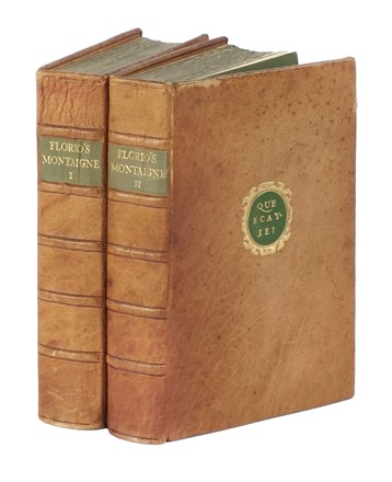  Montaigne Michel Eyquem (de) : Essays John Florio's translation. Volume I (-II).  Giovanni Florio  - Asta Autografi e manoscritti, Futurismo, libri del Novecento e libri d'artista [Parte I] - Libreria Antiquaria Gonnelli - Casa d'Aste - Gonnelli Casa d'Aste