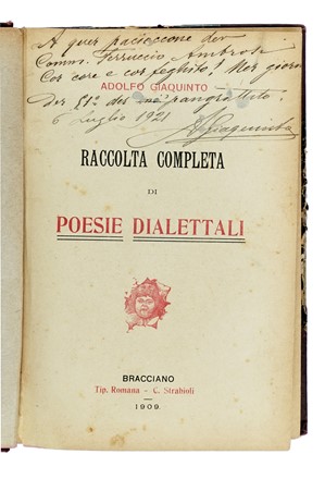 Raccolta di 57 libri con dediche e firme autografe. Letteratura italiana, Letteratura  - Auction Autographs and manuscripts, Futurism, Modern editions and Art books [I PART] - Libreria Antiquaria Gonnelli - Casa d'Aste - Gonnelli Casa d'Aste