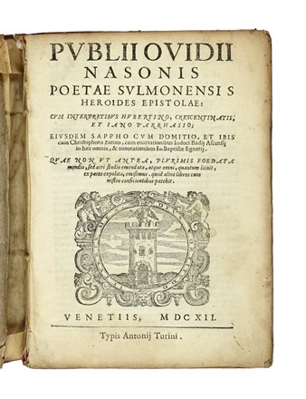  Ovidius Naso Publius : Le metamorfosi [...] ridotte da Giovanni Andrea dell'Anguillara, in ottava rima [...] Con l'Annotationi di M. Gioseppe Horologgi... Letteratura classica, Mitologia, Letteratura, Religione  Giovanni Andrea Anguillara (dell'), Giuseppe Orologi  - Auction Books from XV to XIX Century [II Part] - Libreria Antiquaria Gonnelli - Casa d'Aste - Gonnelli Casa d'Aste
