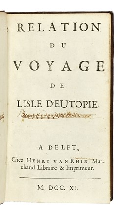  Lefebvre François : Relation du Voyage de l?Isle d'Eutopie.  - Asta Libri a stampa dal XV al XIX secolo [Parte II] - Libreria Antiquaria Gonnelli - Casa d'Aste - Gonnelli Casa d'Aste